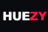 The word 'HUEZY' in bold sans-serif lettering on a black background, with 'HUE' in white and 'ZY' in bright red.